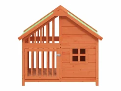Clearance Clicnbuy Caseta para perros madera maciza de pino marrón 96x60,5x87 cm Marru00f3n