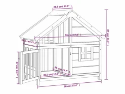 Clearance Clicnbuy Caseta para perros madera maciza de pino marrón 96x60,5x87 cm Marru00f3n