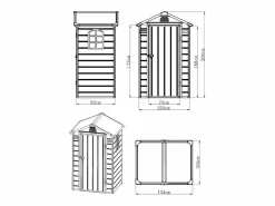 Discount Casetas de jardín de resina antracita - 1,39 m² CESIO Caseta De Jardín