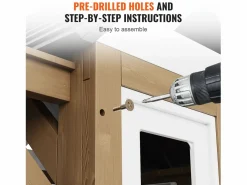Discount Casita de Juegos Infantil SucceBuy de Madera con Puerta, Ventana y Lavabo