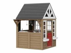 Discount Casita de Juegos Infantil SucceBuy de Madera con Puerta, Ventana y Lavabo