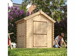 New Casitas de madera infantiles jardin con el suelo - 1.1m² / L146xB112xA145 cm - M516 Cabaña Infantil