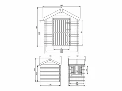 New Casitas de madera infantiles jardin con el suelo - 1.1m² / L146xB112xA145 cm - M516 Cabaña Infantil