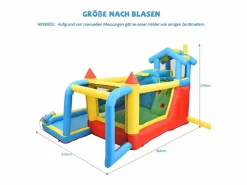 Hot Hauss Spole Castillo hinchable 5 en 1 para niños con tobogán y piscina - Tejido Oxford 364x315x239 cm Azul