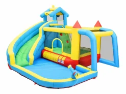 Hot Hauss Spole Castillo hinchable 5 en 1 para niños con tobogán y piscina - Tejido Oxford 364x315x239 cm Azul
