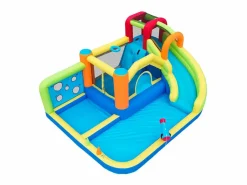 DripeX Castillo inflable con trampolines, ventilador, deslizamiento, cesta de baloncesto, de 3 a 8 años, 410x315x203cm
