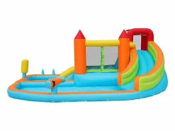 Hot DripeX Castillo inflable con ventilador, piscina, tobogán, pistola de agua - de 3 a 8 años - carga máxima de 180 kg - 460x343x190cm Naranja