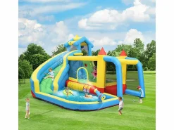 DripeX Castillo inflable para niños de 3 a 10 años, con soplador - carga máxima de 135 kg - 364x315x239cm Azul