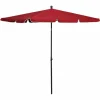 Garden Furniture Caylan Sombrilla de jardín con poste burdeos rojo 210x140 cm