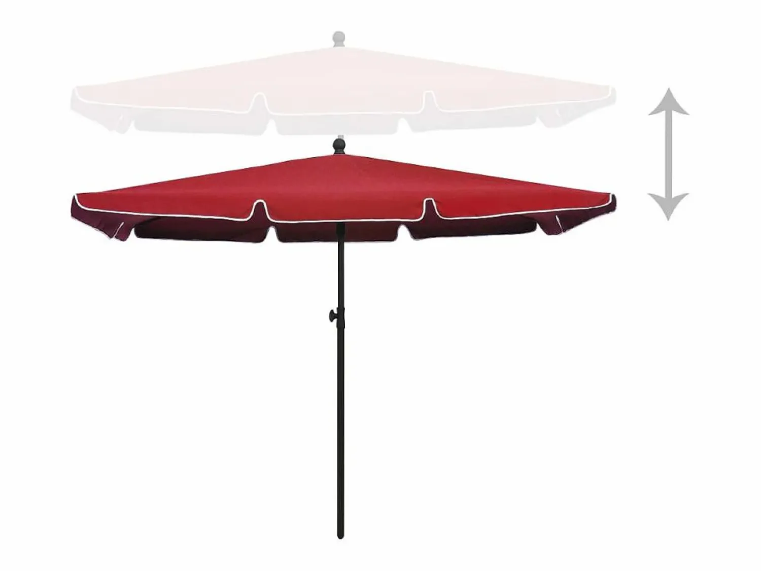 Garden Furniture Caylan Sombrilla de jardín con poste burdeos rojo 210x140 cm