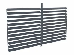 Hot EXPERTLAND Celosía de aluminio para pérgola bioclimática, Ancho 3,68 x Alt. 2,2 m, BOLSENA Gris antracita