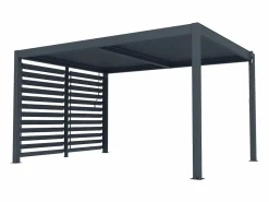 Outlet EXPERTLAND Celosía de aluminio para pérgola bioclimática, Ancho 2,78 x Alt. 2.2 m, BOLSENA Gris antracita