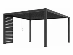 New EXPERTLAND Celosía parasol de aluminio para pérgola - An.93 cm x Alt.234cm - antracita - COSMA Gris antracita