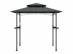 Discount Cenador barbacoa y estantes laterales antracita 240x150x243cm acero Materiales Y Utensilios De Cocina