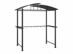 Outlet Cenador barbacoa y estantes laterales antracita 210x114x230cm acero Gris