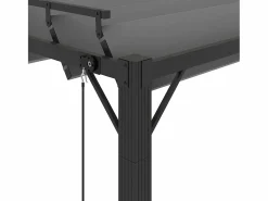 Best Cenador con techo de lamas 3x4 m Antracita Tejido de aluminio Gris