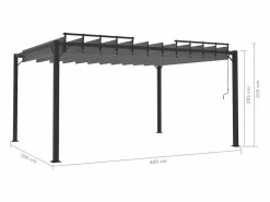 Best Cenador con techo de lamas 3x4 m Antracita Tejido de aluminio Gris