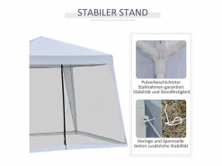 Clearance Cenador de jardín con mosquitera, estructura de metal, poliéster, (300x300x245 cm) Gris