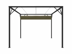 Outlet Cenador de jardín con techo retráctil gris taupe 3x3m 180 g/m² ES386734 Pérgola