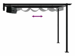 Best Cenador de pared de acero color antracita Pérgola