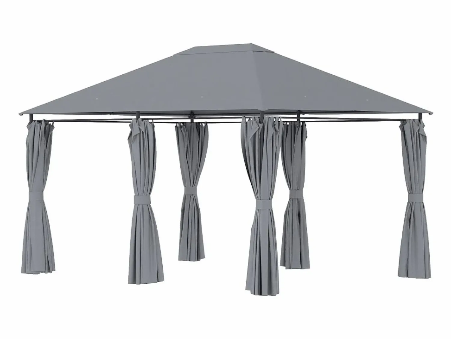 Outlet Outsunny Cenador Tenerife cortinas extraíbles + orificios de drenaje 272x400x300 cm Gris