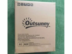 Outlet Outsunny Cenador Tenerife cortinas extraíbles + orificios de drenaje 272x400x300 cm Gris