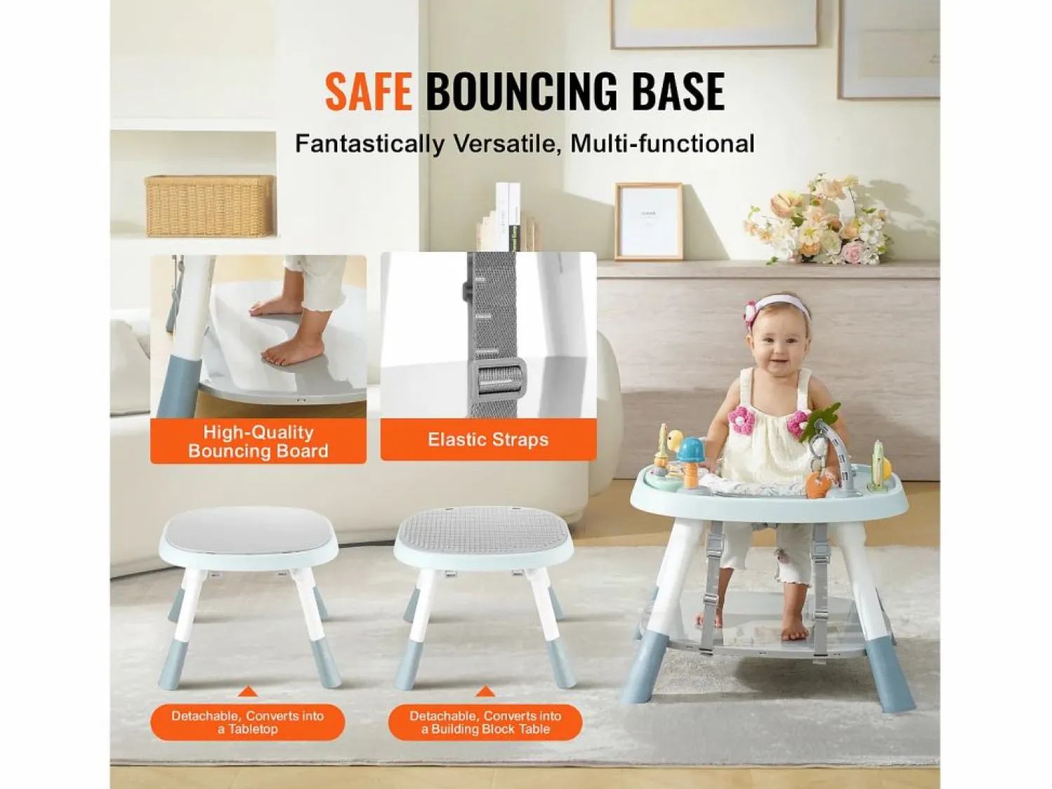 Centro de Actividades para Bebés, SucceBuy Centro de Actividades para Bebés, Asiento Giratorio 360°, para 6 Meses y Más, Plástico,