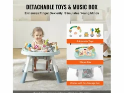 Centro de Actividades para Bebés, SucceBuy Centro de Actividades para Bebés, Asiento Giratorio 360°, para 6 Meses y Más, Plástico,