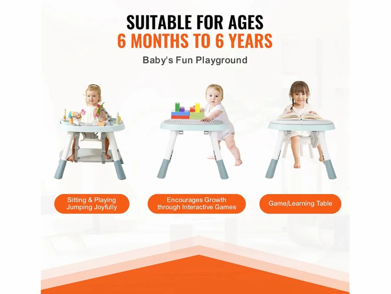 Centro de Actividades para Bebés, SucceBuy Centro de Actividades para Bebés, Asiento Giratorio 360°, para 6 Meses y Más, Plástico,