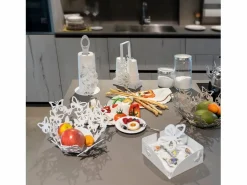 New Centro de mesa pequeño Farfalloso Ø31 cm en hierro perforado Diseño moderno con mariposas elegante decoración de mesa Made in Italy Accesorios Para Vino Y Bar