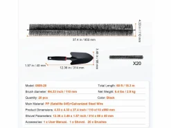 New Cepillo de Protección para Canalón SucceBuy 18 m Anti-Hojas 12,7 cm, 20 piezas, Material PP + Cable de Acero Galvanizado, Peso 2,9 kg Accesorios De Wc