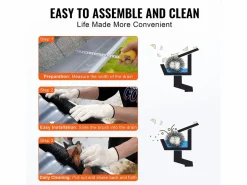 Cepillo de Protección para Canalón SucceBuy 3,7 m Anti-Hojas para Canalón de 12,7 cm, 40 Piezas, PP + Galvanizado, , 120 pies, 13,1 lb