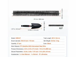 Clearance Cepillo de Protección para Canalón SucceBuy 24 m Anti-Hojas 12,7 cm Modelo 0809-27 Material PP Cable de Acero Galvanizado Negro