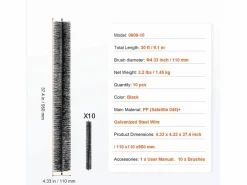 Hot Cepillo de Protección para Canalón SucceBuy 9,1 m Anti-Hojas 12,7 cm, 10 piezas, Material PP + Acero Galvanizado, Peso 1,45 kg Accesorios De Wc