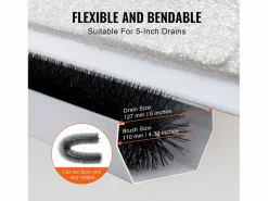 Cepillo Protector de Canalón SucceBuy, Longitud Total 4,6 m, Lote de 5, para Canalones de 12,7 cm, PP + Alambre de Acero Galvanizado