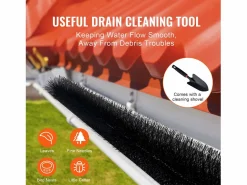 Cepillo Protector de Canalón SucceBuy 18 m Cerdas Largas 13,3 cm Anti-Hojas, 20 Piezas, PP + Alambre de Acero, Resistente a la Corrosión Negro