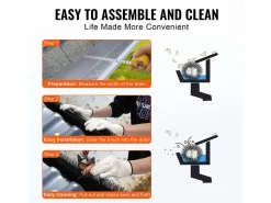 Cepillo Protector de Canalón SucceBuy 18 m Cerdas Largas 13,3 cm Anti-Hojas, 20 Piezas, PP + Alambre de Acero, Resistente a la Corrosión Negro