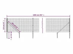 Cerca de alambre con pinchos de anclaje 1,1x10 m ES894091