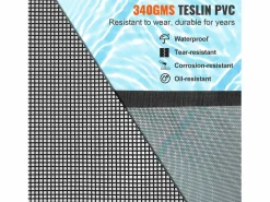 Cerca de Piscina SucceBuy, Cerca Removible de Seguridad Plegable, Barrera de Piscina Excavada, 1,21x14,63 m, 340 g/m², para Protección de Niños y Animales Negro