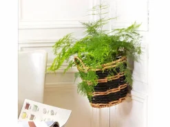 Calicosy Cesta de agua de jacinto bicolore redonda con motivo geométrico - 30 x 34 cm