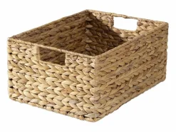 Discount Calicosy Cesta de jacinto de agua estructura de metal - 17 cm de altura Color natural claro