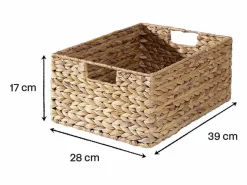 Discount Calicosy Cesta de jacinto de agua estructura de metal - 17 cm de altura Color natural claro