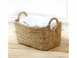 Clearance Cesta de jacinto de agua con asas - 40 x 23 x 26 cm Accesorios De Almacenaje|Cesta