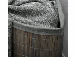Cesta de lavandería de bambú con tapa y bolsa extraíble, 55 l, (38 x 38 x 57 cm)