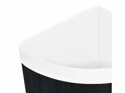 Cesta de lavandería de esquina de bambú negra de 60 l