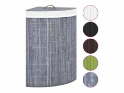 Outlet Cesta de lavandería esquinera de bambú 60 L Gris