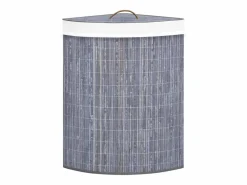 Outlet Cesta de lavandería esquinera de bambú 60 L Gris