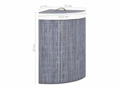 Outlet Cesta de lavandería esquinera de bambú 60 L Gris