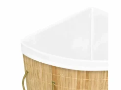 Cesta de lavandería esquinera de bambú de 60 L