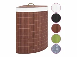 Discount Cesta de lavandería esquinera de bambú marrón 60 L Marru00f3n